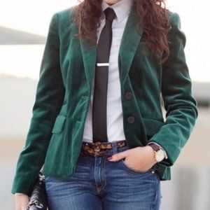 Emerald Velvet Velour Jacket